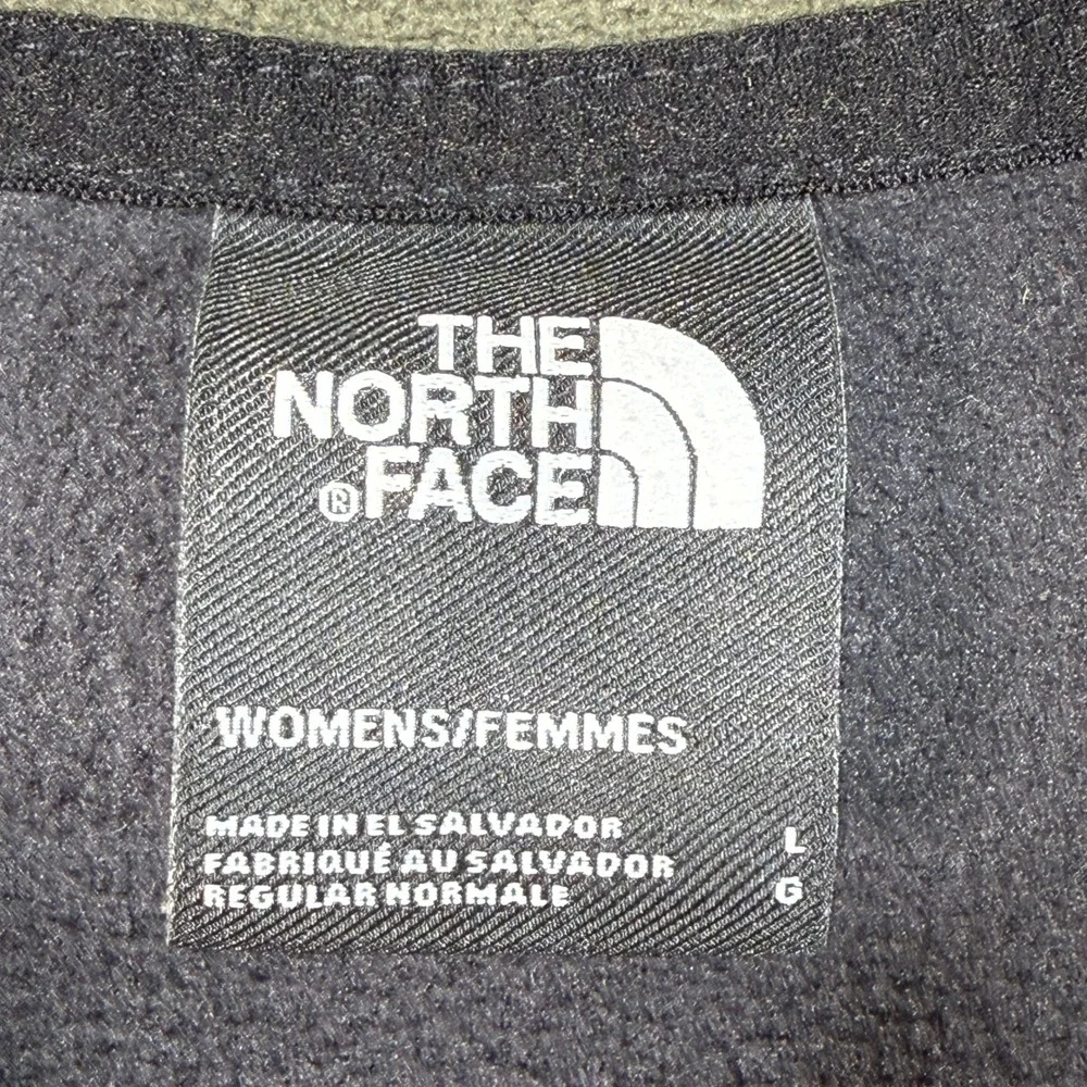 The North Face TKA Glacier Fleece Pullover Womens L Green Black Snap Neck Jacket